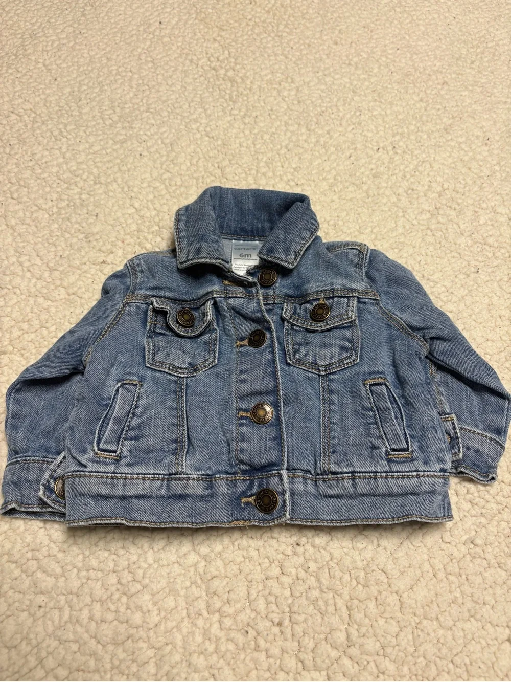 Carter's Light Blue Denim Jacket with Button Front